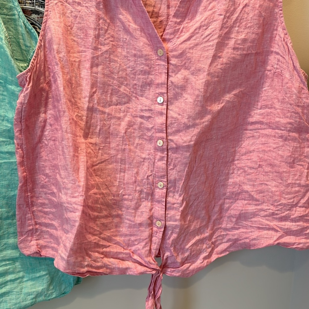 Sale! Group Of Two Talbots Linen Size Xl Tops - image 8